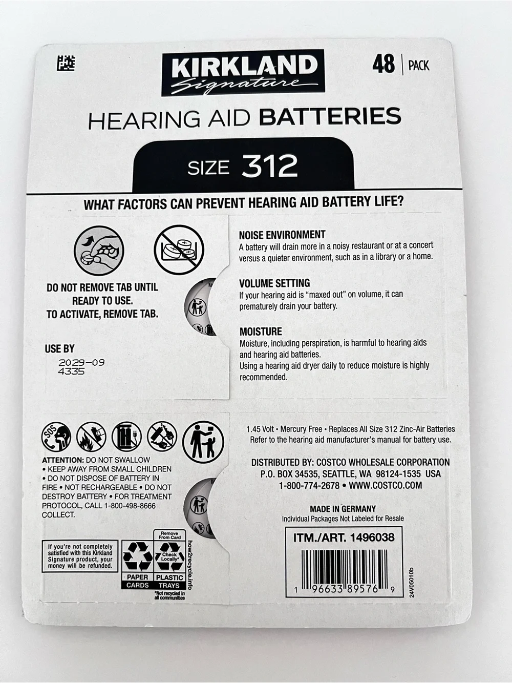 Hearing Aid Batteries size 312 (112 total)